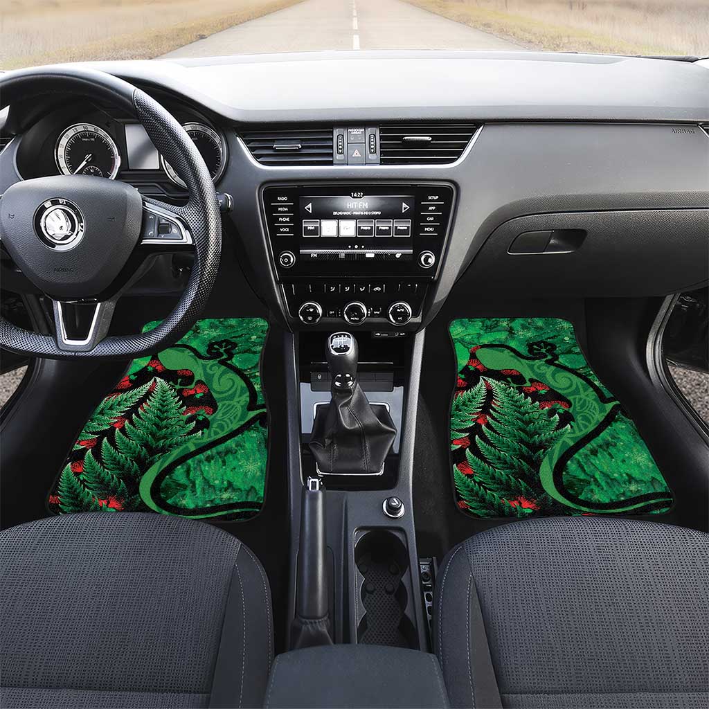 New Zealand Gecko Christmas Car Mats Meri Kirihimete Paua Shell Mix Pohutukawa