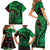 New Zealand Gecko Christmas Family Matching Short Sleeve Bodycon Dress and Hawaiian Shirt Meri Kirihimete Paua Shell Mix Pohutukawa