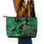 New Zealand Gecko Christmas Leather Tote Bag Meri Kirihimete Paua Shell Mix Pohutukawa