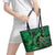 New Zealand Gecko Christmas Leather Tote Bag Meri Kirihimete Paua Shell Mix Pohutukawa