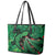 New Zealand Gecko Christmas Leather Tote Bag Meri Kirihimete Paua Shell Mix Pohutukawa