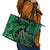 New Zealand Gecko Christmas Leather Tote Bag Meri Kirihimete Paua Shell Mix Pohutukawa