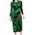 New Zealand Gecko Christmas Long Sleeve Bodycon Dress Meri Kirihimete Paua Shell Mix Pohutukawa