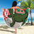 Personalised New Zealand Tuatara Christmas Beach Blanket Meri Kirihimete Aotearoa Maori Mix Pohutukawa