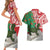 Personalised New Zealand Tuatara Christmas Couples Matching Short Sleeve Bodycon Dress and Hawaiian Shirt Meri Kirihimete Aotearoa Maori Mix Pohutukawa