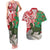 Personalised New Zealand Tuatara Christmas Couples Matching Tank Maxi Dress and Hawaiian Shirt Meri Kirihimete Aotearoa Maori Mix Pohutukawa