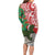 Personalised New Zealand Tuatara Christmas Family Matching Long Sleeve Bodycon Dress and Hawaiian Shirt Meri Kirihimete Aotearoa Maori Mix Pohutukawa