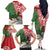 Personalised New Zealand Tuatara Christmas Family Matching Off The Shoulder Long Sleeve Dress and Hawaiian Shirt Meri Kirihimete Aotearoa Maori Mix Pohutukawa