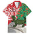 Personalised New Zealand Tuatara Christmas Family Matching Off The Shoulder Long Sleeve Dress and Hawaiian Shirt Meri Kirihimete Aotearoa Maori Mix Pohutukawa