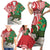 Personalised New Zealand Tuatara Christmas Family Matching Short Sleeve Bodycon Dress and Hawaiian Shirt Meri Kirihimete Aotearoa Maori Mix Pohutukawa