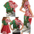 Personalised New Zealand Tuatara Christmas Family Matching Short Sleeve Bodycon Dress and Hawaiian Shirt Meri Kirihimete Aotearoa Maori Mix Pohutukawa