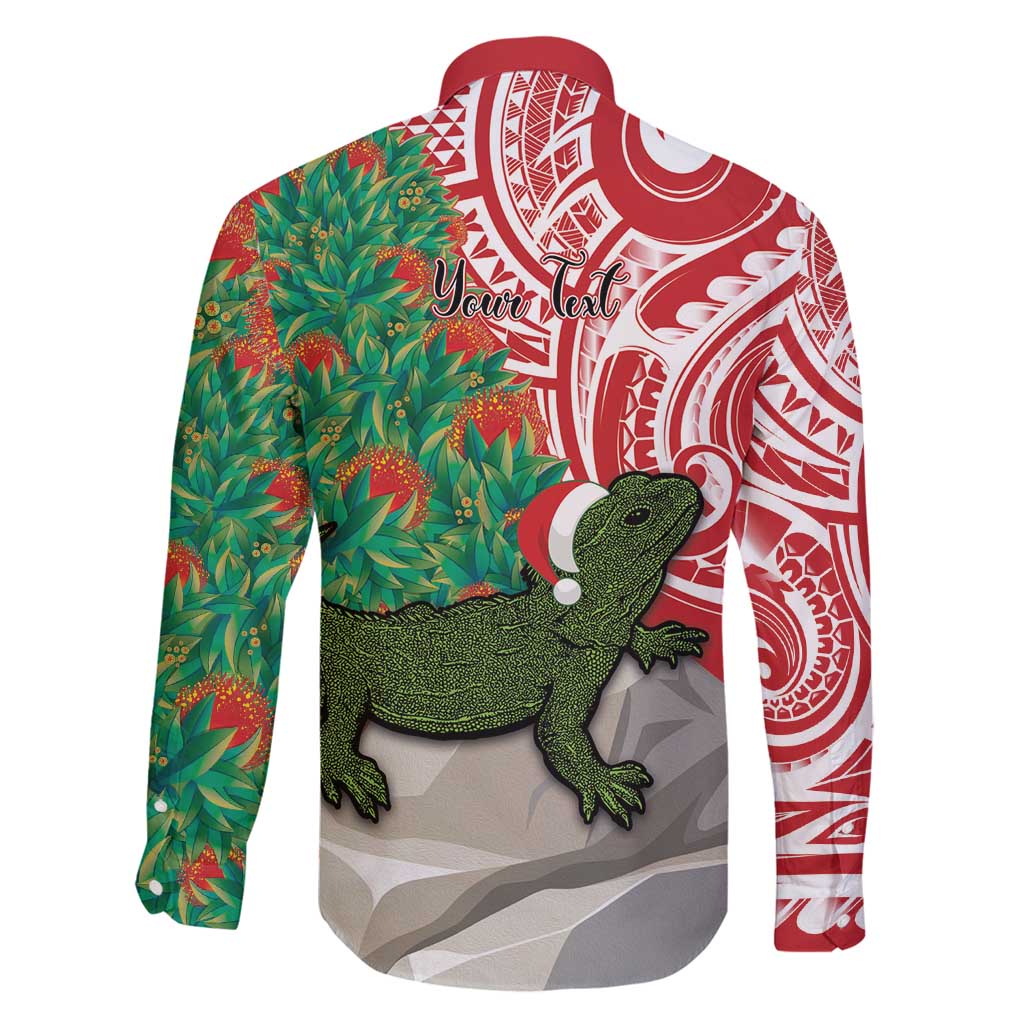 Personalised New Zealand Tuatara Christmas Family Matching Summer Maxi Dress and Hawaiian Shirt Meri Kirihimete Aotearoa Maori Mix Pohutukawa