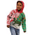 Personalised New Zealand Tuatara Christmas Kid Hoodie Meri Kirihimete Aotearoa Maori Mix Pohutukawa