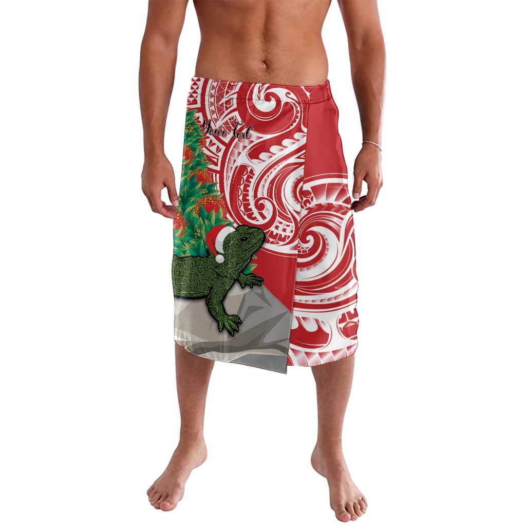 Personalised New Zealand Tuatara Christmas Lavalava Meri Kirihimete Aotearoa Maori Mix Pohutukawa