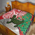 Personalised New Zealand Tuatara Christmas Quilt Meri Kirihimete Aotearoa Maori Mix Pohutukawa