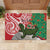 Personalised New Zealand Tuatara Christmas Rubber Doormat Meri Kirihimete Aotearoa Maori Mix Pohutukawa