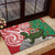 Personalised New Zealand Tuatara Christmas Rubber Doormat Meri Kirihimete Aotearoa Maori Mix Pohutukawa