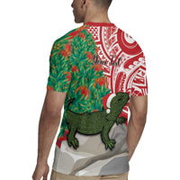 Personalised New Zealand Tuatara Christmas Rugby Jersey Meri Kirihimete Aotearoa Maori Mix Pohutukawa