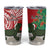 Personalised New Zealand Tuatara Christmas Tumbler Cup Meri Kirihimete Aotearoa Maori Mix Pohutukawa