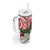 Personalised New Zealand Tuatara Christmas Tumbler With Handle Meri Kirihimete Aotearoa Maori Mix Pohutukawa