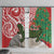 Personalised New Zealand Tuatara Christmas Window Curtain Meri Kirihimete Aotearoa Maori Mix Pohutukawa