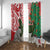 Personalised New Zealand Tuatara Christmas Window Curtain Meri Kirihimete Aotearoa Maori Mix Pohutukawa