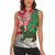 Personalised New Zealand Tuatara Christmas Women Sleeveless Polo Shirt Meri Kirihimete Aotearoa Maori Mix Pohutukawa