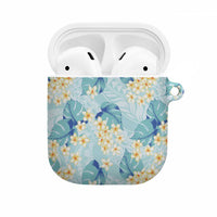 Pastel Cyan Tropical Hawaii AirPods Case Seamless Monstera Plumeria Hawaiian Pattern LT14 Pastel Cyan - Polynesian Pride