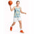 Pastel Cyan Tropical Hawaii Basketball Jersey Seamless Monstera Plumeria Hawaiian Pattern - Polynesian Pride