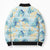 Pastel Cyan Tropical Hawaii Bomber Puffer Jacket Seamless Monstera Plumeria Hawaiian Pattern - Polynesian Pride
