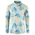 Pastel Cyan Tropical Hawaii Button Sweatshirt Seamless Monstera Plumeria Hawaiian Pattern - Polynesian Pride