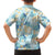Pastel Cyan Tropical Hawaii Family Matching Off The Shoulder Long Sleeve Dress and Hawaiian Shirt Seamless Monstera Plumeria Hawaiian Pattern - Polynesian Pride