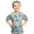 Pastel Cyan Tropical Hawaii Kid T Shirt Seamless Monstera Plumeria Hawaiian Pattern - Polynesian Pride