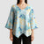 Pastel Cyan Tropical Hawaii Kimono Sleeve Blouse Seamless Monstera Plumeria Hawaiian Pattern - Polynesian Pride