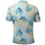 Pastel Cyan Tropical Hawaii Polo Shirt Seamless Monstera Plumeria Hawaiian Pattern - Polynesian Pride
