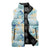 Pastel Cyan Tropical Hawaii Sleeveless Puffer Jacket Seamless Monstera Plumeria Hawaiian Pattern - Polynesian Pride