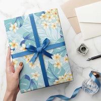 Pastel Cyan Tropical Hawaii Wrapping Paper Seamless Monstera Plumeria Hawaiian Pattern LT14 - Polynesian Pride