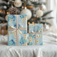 Pastel Cyan Tropical Hawaii Wrapping Paper Seamless Monstera Plumeria Hawaiian Pattern LT14 - Polynesian Pride