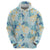 Pastel Cyan Tropical Hawaii Zip Hoodie Seamless Monstera Plumeria Hawaiian Pattern - Polynesian Pride