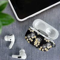 Black Tropical Hawaii AirPods Case Seamless Monstera Plumeria Hawaiian Pattern - Polynesian Pride