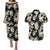 Black Tropical Hawaii Couples Matching Puletasi and Hawaiian Shirt Seamless Monstera Plumeria Hawaiian Pattern - Polynesian Pride
