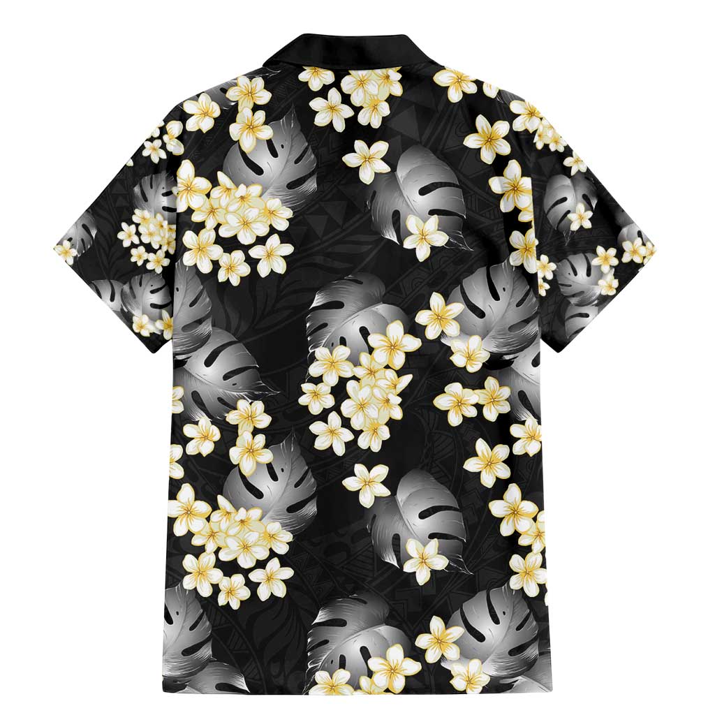 Black Tropical Hawaii Family Matching Mermaid Dress and Hawaiian Shirt Seamless Monstera Plumeria Hawaiian Pattern - Polynesian Pride
