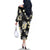 Black Tropical Hawaii Family Matching Off The Shoulder Long Sleeve Dress and Hawaiian Shirt Seamless Monstera Plumeria Hawaiian Pattern - Polynesian Pride