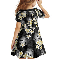 Black Tropical Hawaii Family Matching Off Shoulder Maxi Dress and Hawaiian Shirt Seamless Monstera Plumeria Hawaiian Pattern - Polynesian Pride