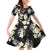 Black Tropical Hawaii Family Matching Off Shoulder Short Dress and Hawaiian Shirt Seamless Monstera Plumeria Hawaiian Pattern - Polynesian Pride