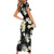 Black Tropical Hawaii Family Matching Short Sleeve Bodycon Dress and Hawaiian Shirt Seamless Monstera Plumeria Hawaiian Pattern - Polynesian Pride