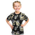 Black Tropical Hawaii Kid T Shirt Seamless Monstera Plumeria Hawaiian Pattern - Polynesian Pride