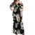 Black Tropical Hawaii Off Shoulder Maxi Dress Seamless Monstera Plumeria Hawaiian Pattern - Polynesian Pride