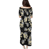 Black Tropical Hawaii Puletasi Seamless Monstera Plumeria Hawaiian Pattern - Polynesian Pride