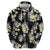 Black Tropical Hawaii Zip Hoodie Seamless Monstera Plumeria Hawaiian Pattern - Polynesian Pride